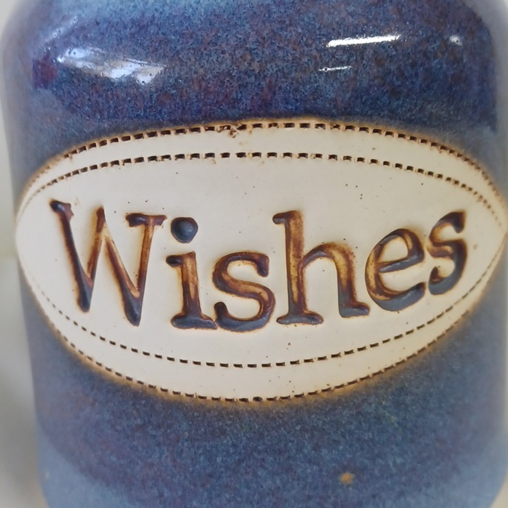 VINTAGE 1991 Dr. Brophy's Pottery Word Jar with Cork Lid - WISHES - Picture 6 of 13
